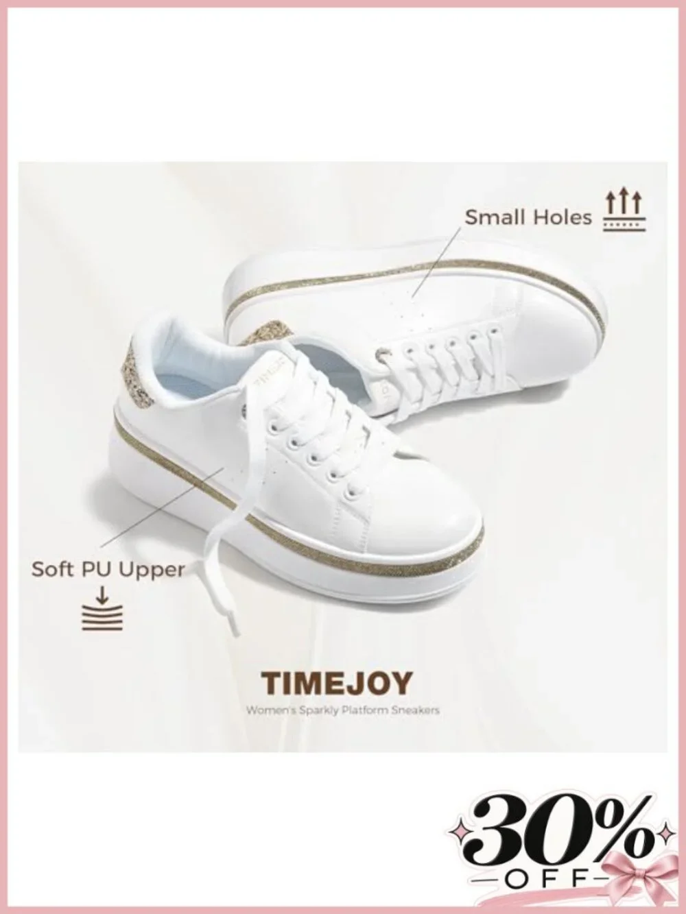 Sparkly Platform Sneakers with Glitter Accents Lace-Up Streetwear Shoes